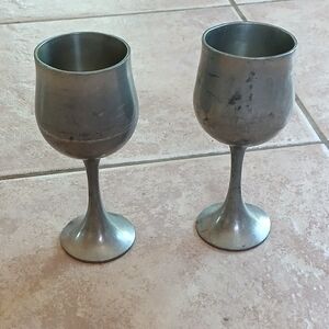 Royal Selanger Midevil Style Pewter Goblets Set Of 2